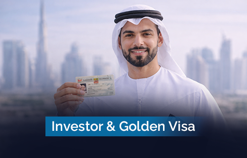 Golden Visa illustration representing long-term investor residency in the UAE